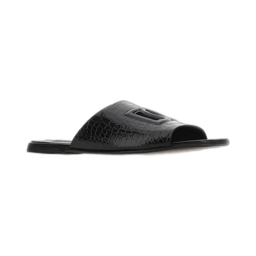 Dolce & Gabbana Embossed Slip-On Sandals