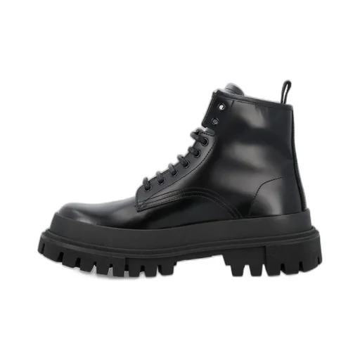Dolce & Gabbana Logo-Plaque Lace-Up Ankle Boots