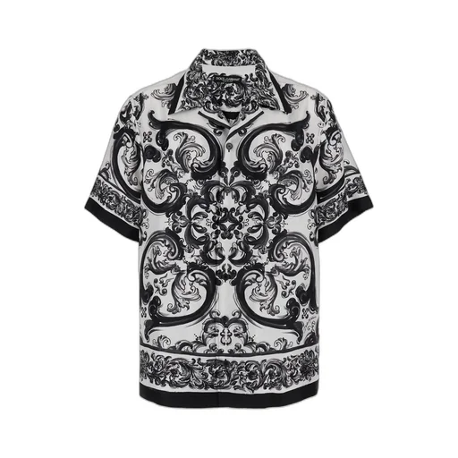 Dolce & Gabbana Majolica-Printed Short Sleeved Shirt