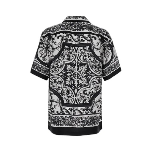Dolce & Gabbana Majolica-Printed Short Sleeved Shirt