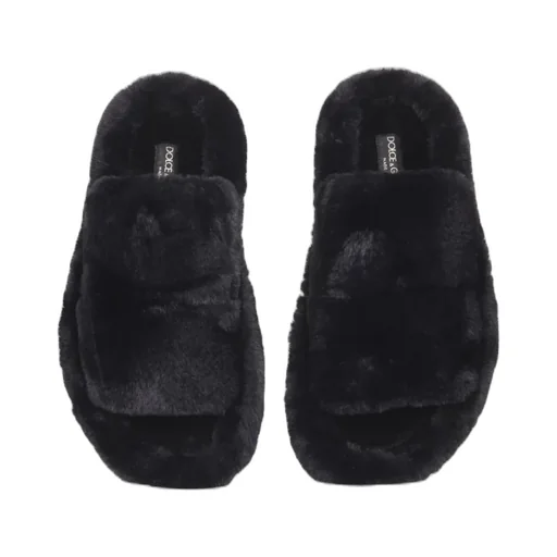 Dolce & Gabbana Faux Fur Slides
