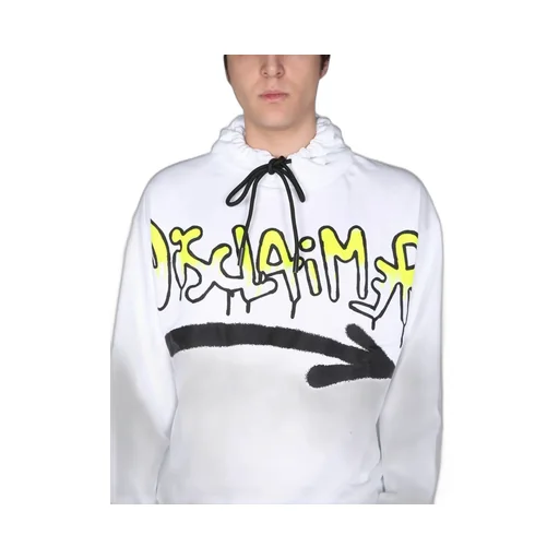 Disclaimer Logo Printed Drawstring Hoodie