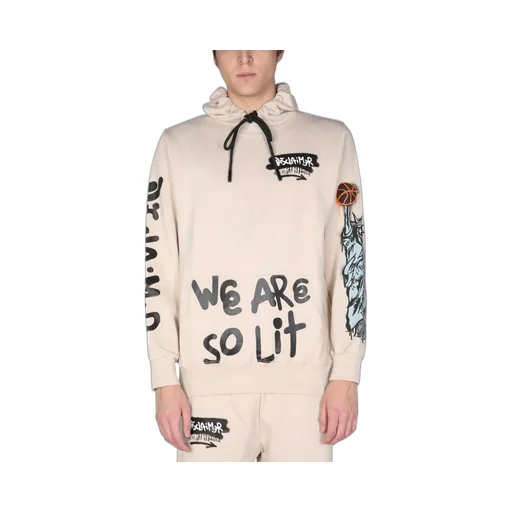 Disclaimer Logo Printed Drawstring Hoodie