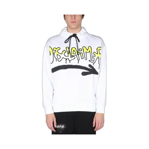 Disclaimer Logo Printed Drawstring Hoodie