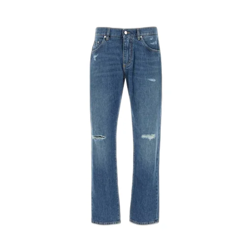 Dolce & Gabbana Distressed Straight Leg Jeans