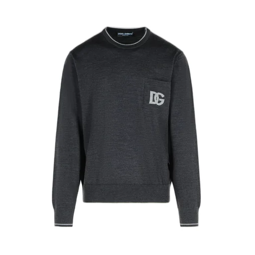 Dolce & Gabbana Logo Intarsia Crewneck Knitted Jumper