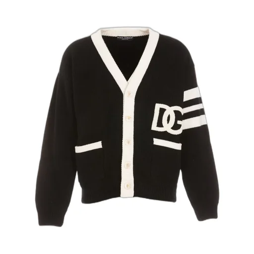 Dolce & Gabbana Logo Intarsia V-Neck Cardigan