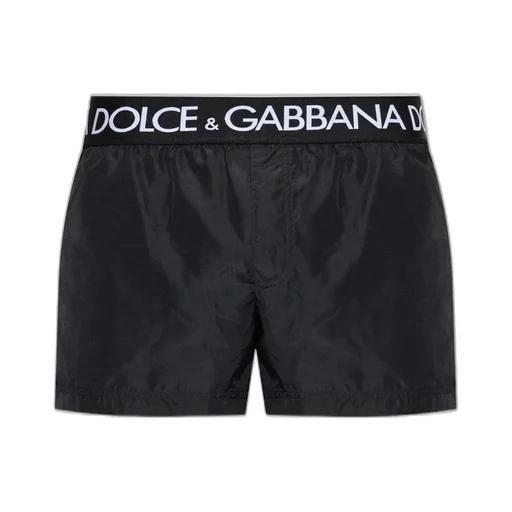 Dolce & Gabbana Logo Waistband Swim Shorts