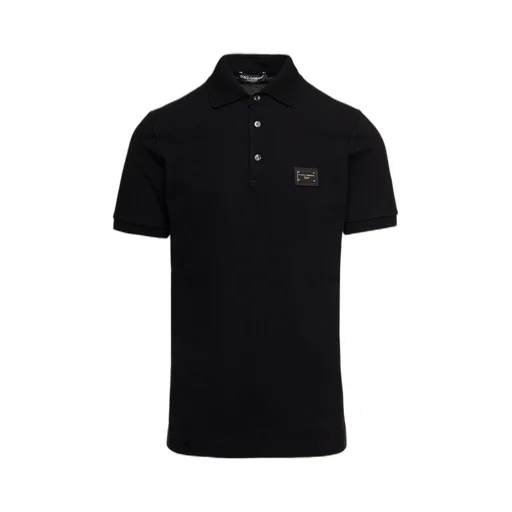 Dolce & Gabbana Logo Plaque Short Sleeved Polo Shirt