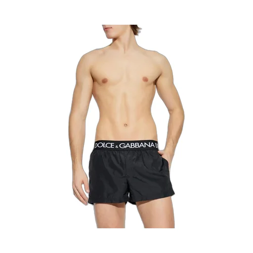 Dolce & Gabbana Logo Waistband Swim Shorts