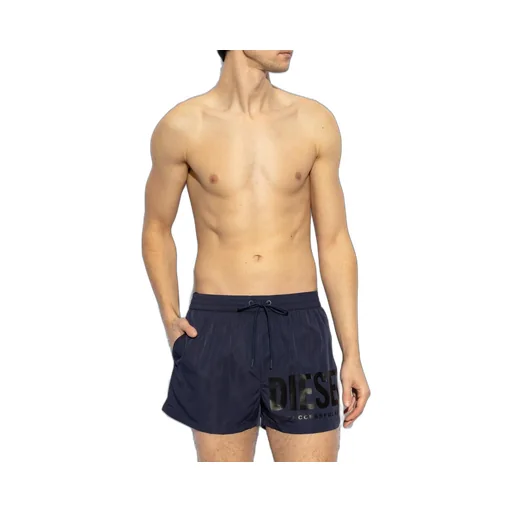 Diesel Mario-34-D-Core Logo Printed Drawstring Swim Shorts