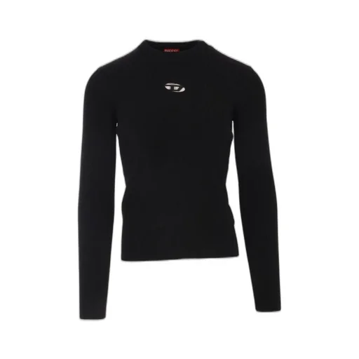 Diesel Logo Plaque Ribbed-Knit Top