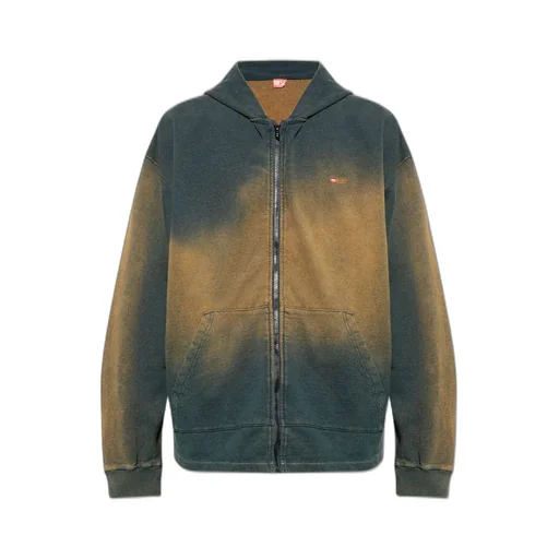 Diesel S-Blaxt-Hood-Zip Logo Embroidered Hoodie
