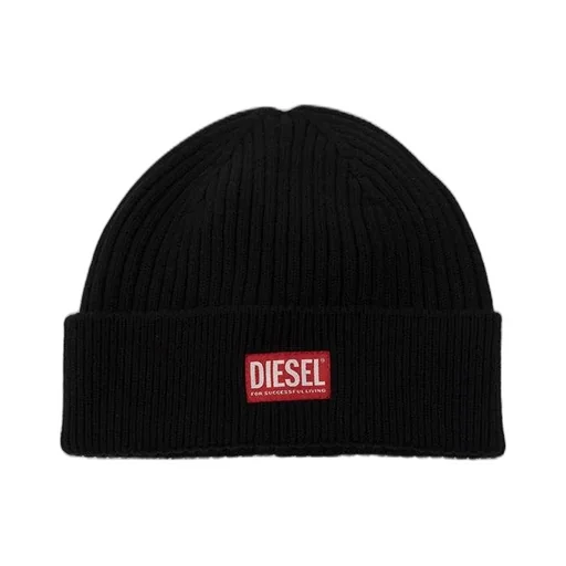Diesel K-Coder-H Logo Patch Ribbed Beanie