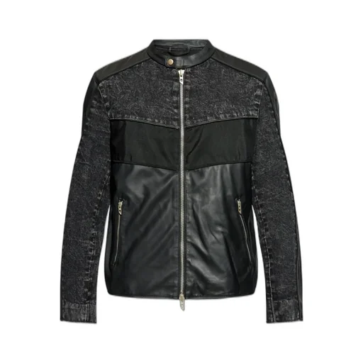 Diesel L-Leopol Shell-Panelled Leather Jacket