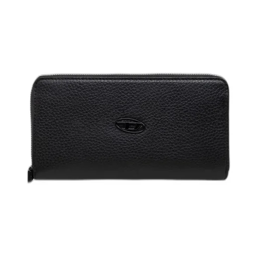 Diesel Continental-Zip-L Logo Plaque Wallet
