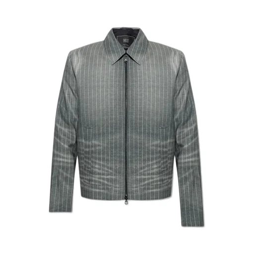 Diesel Pinstriped Full-Zipped Jacket