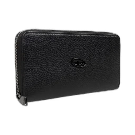 Diesel Continental-Zip-L Logo Plaque Wallet