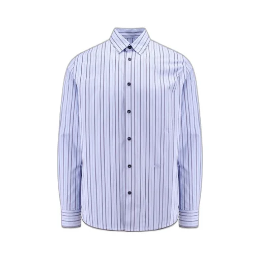 Off-White Striped Curved Hem Shirt