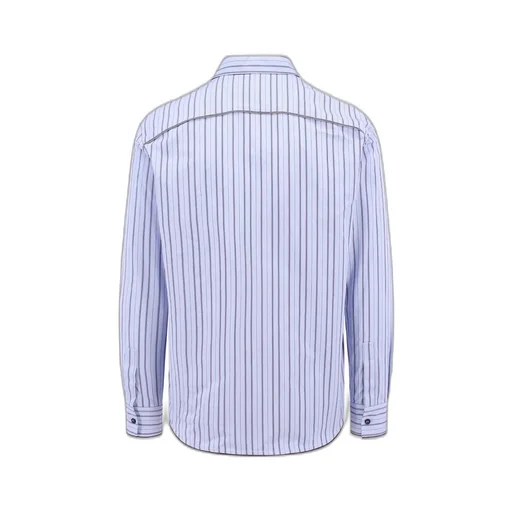 Off-White Striped Curved Hem Shirt