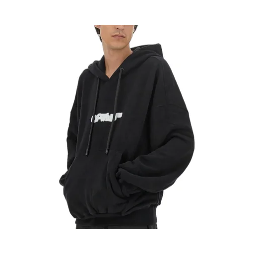 Off-White Logo Printed Long-Sleeved Hoodie