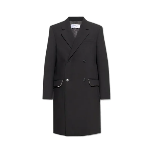 Off-White Double-Breasted Long-Sleeved Coat