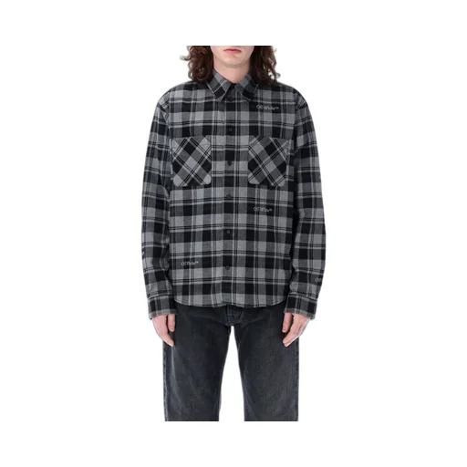 Off-White Checked Long-Sleeved Shirt
