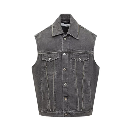 Off-White Buttoned Sleeveless Denim Gilet