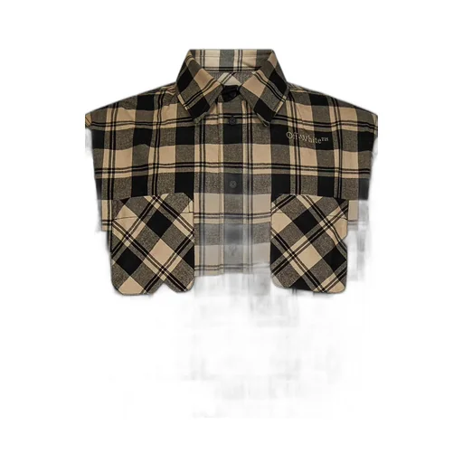 Off-White Checked Long-Sleeved Flannel Shirt