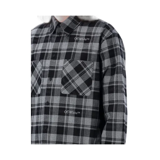 Off-White Checked Long-Sleeved Shirt