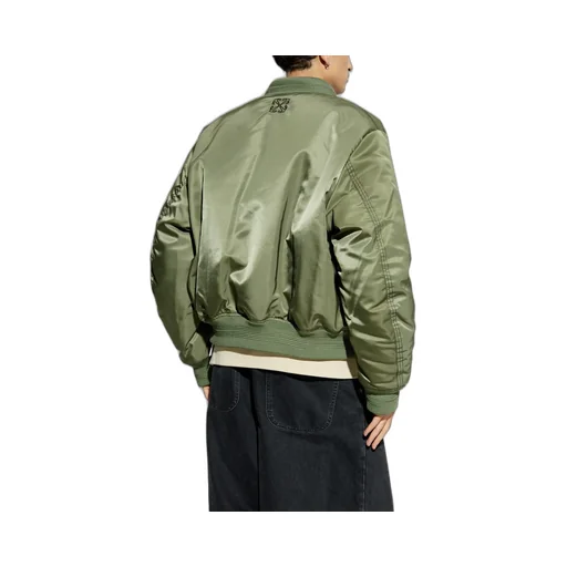 Off-White Zip-Up Long-Sleeved Bomber Jacket