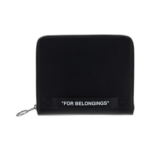 Off-White Quote Printed Zip-Up Wallet
