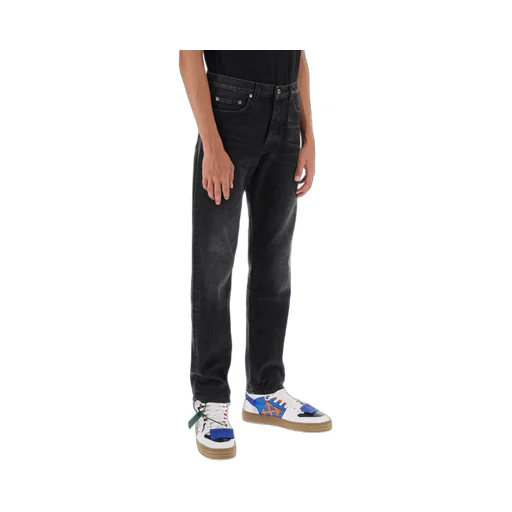 Off-White Arr Tab Mid-Rise Tapered Jeans