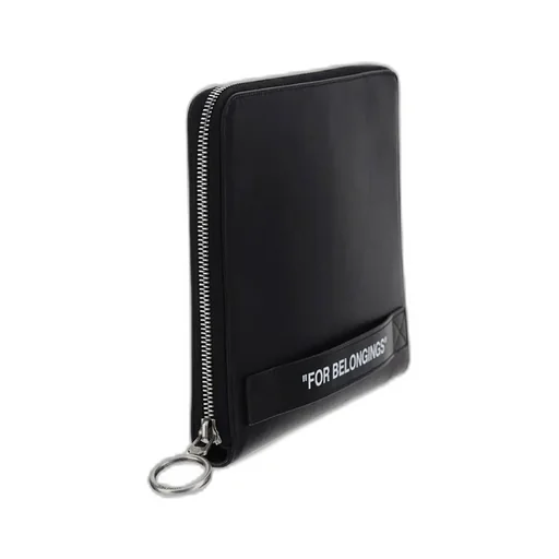 Off-White Quote Printed Zip-Up Wallet