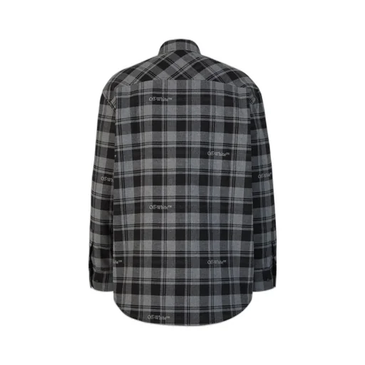 Off-White Checked Long-Sleeved Shirt