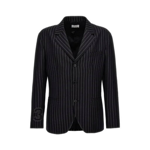 Off-White 23-Print Pinstriped Straight Hem Blazer
