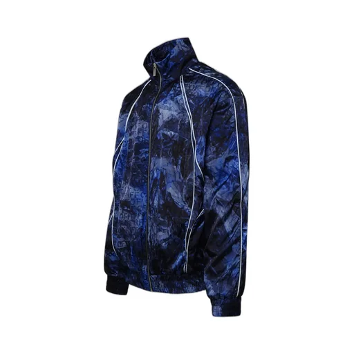Off White Crinkled Zip-Up Windbreaker Jacket