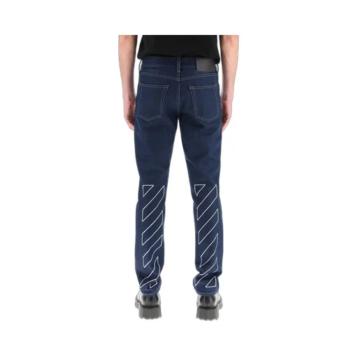 Off-White Diag Stripe Printed Skinny Jeans