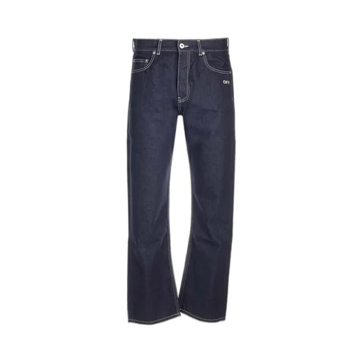 Off-White Mid-Rise Straight-Leg Jeans