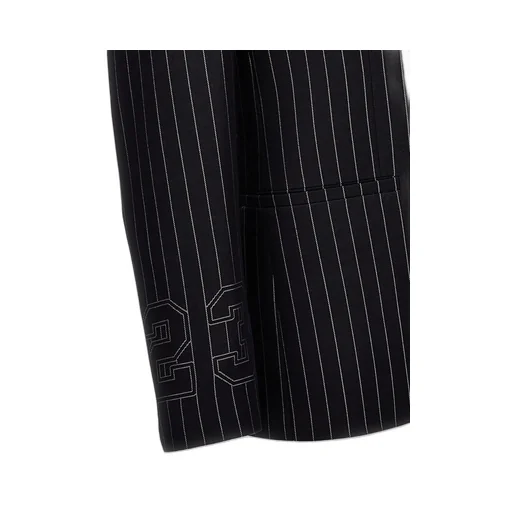 Off-White 23-Print Pinstriped Straight Hem Blazer