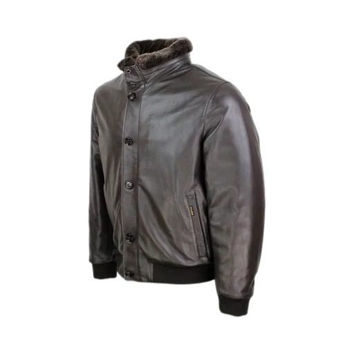 Moorer Buttoned Leather Jacket