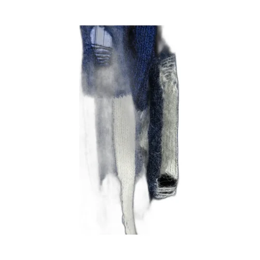 Off-White Shibori Distressed Crewneck Long-Sleeved Jumper