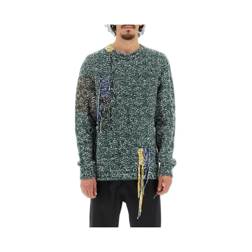Oamc Astral Fringed Crewneck Jumper
