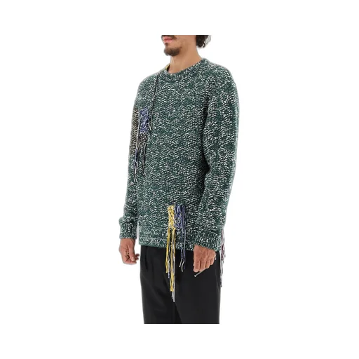 Oamc Astral Fringed Crewneck Jumper