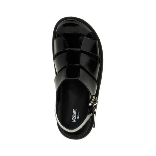 Moschino Round Toe Strap Detailed Sandals