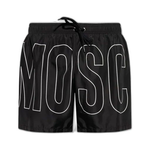 Moschino Logo-Printed Drawstring Swim Shorts