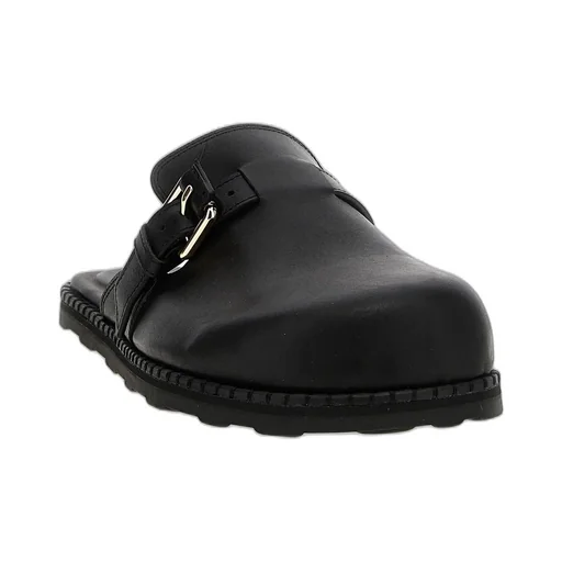 Moschino Buckle Detailed Round Toe Mules