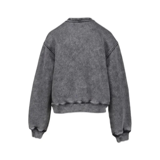 Essential Terry Crew Sweatshirt W/ Puff Paint Logo / Washed Granite