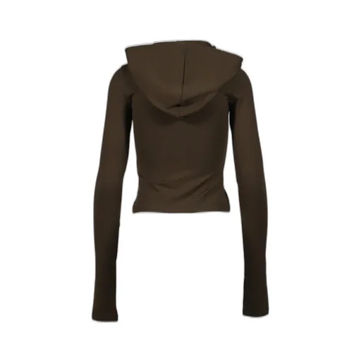 Gathered Hoodie Jersey Top / Kha