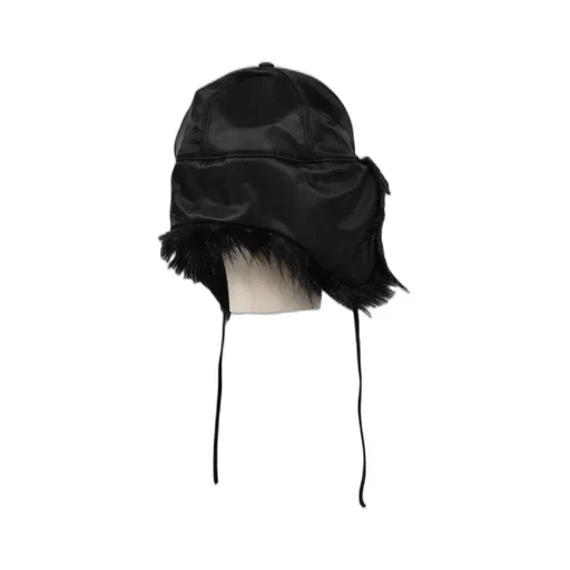 Faux Fur Earflap Cap / Black